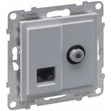 TV + RJ45 ligzda Suno Legrand 721329 (alumīnijs)