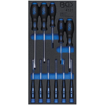 Workshop trolley tray 1/3: Screwdriver set | 11 pc