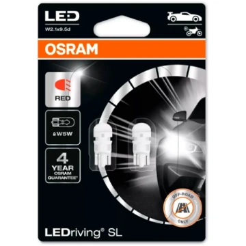 LED spuldzes W5W sarkanas, 1W, 12V, LEDriving SL s