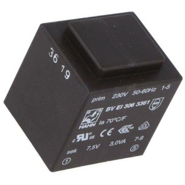 Transformer: encapsulated; 3VA; 230VAC; 7.5V; 400m
