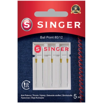 Singer Ballpoint Needle 80/12 5-Pack for Knit Fabr
