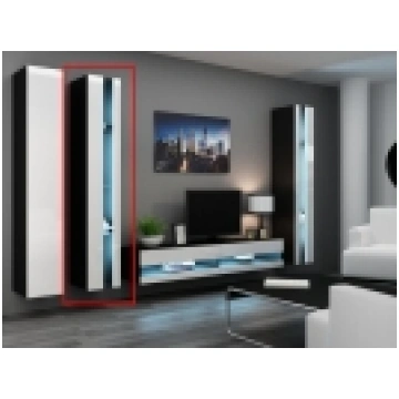 CAMA MEBLE VIGO NEW Sienas vitrīna (melna + balta 