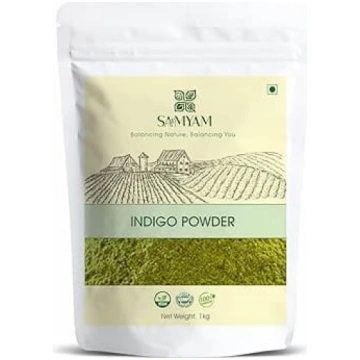 SAMYAM dabīgais indigo pulveris – 1 kg iepakojums.
