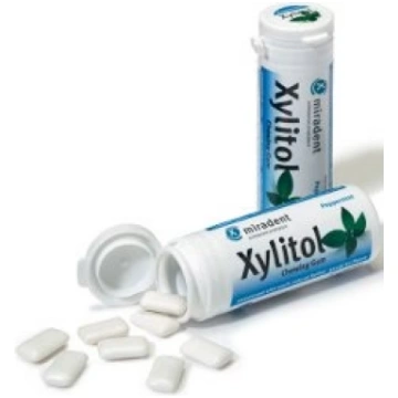 Miradent Xylitol piparmētras košļājamā gumija ar k