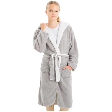 HOMELEVEL Kuschelfleece Bademantel für Kinder - Sh
