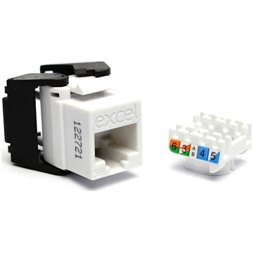 Socket EXCEL 100-202-WT RJ45 (balts, Cat5e, UTP, t