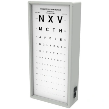 Redzes pārbaudes tabula ar apgaismojumu Monoyer, 3