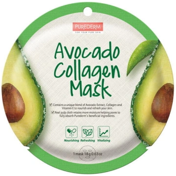 PUREDERM Avocado Collagen Mask-C sejas maska sejas
