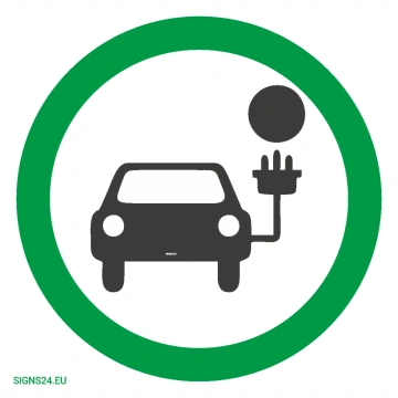 Zīme Elektro automašīnu uzlādes stacija Alumīnijs 