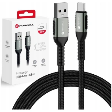 Kabel USB ForCell USB-A - USB-C 0.5 m Czarny 15497