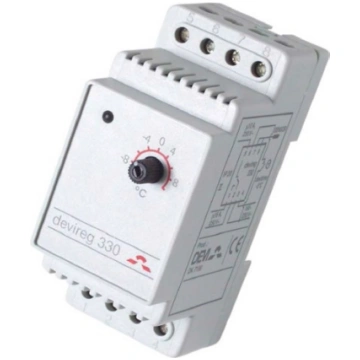 Devi termoregulators Devireg 330 DIN, +5-45°C, grī