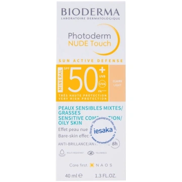 Bioderma Photoderm Nude Touch SPF50+, gaišs tonis,