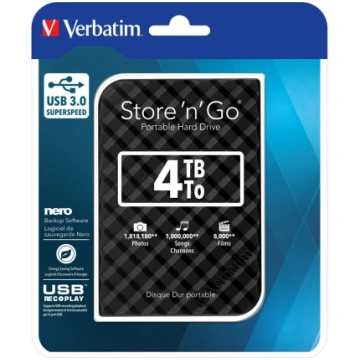 HDD Verbatim Store "n" Go Portable 4TB Anthracite 