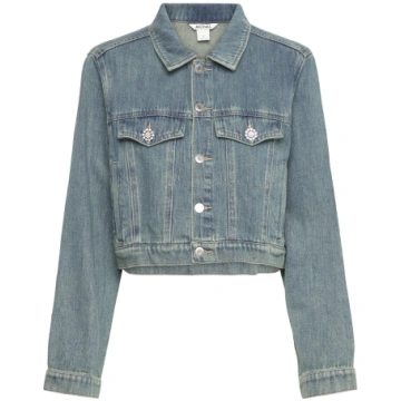 Monki - Cropped Denim Jacket - izmērs XL