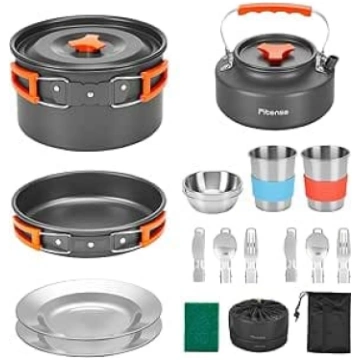 21 teiliges Camping Kochgeschirr Set Outdoor Gesch