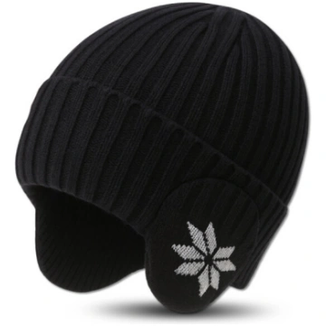Melna ziemas beanie cepure – silta, elastīga un un
