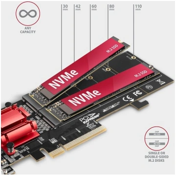 Axagon Pcem2-nd M.2 Nvme Pci-express kontrolieris