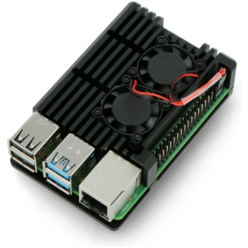 Raspberry Pi 4B alumīnija radiators - kaste melnā 