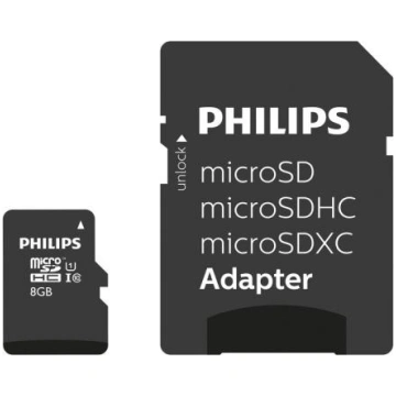 Philips MicroSDHC 8GB class 10/UHS 1 + Adapter FM0