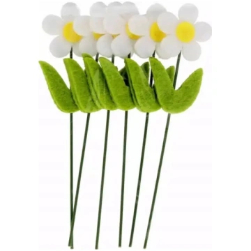 Dekoratīvs filca zieds uz stieples Craft with Fun,