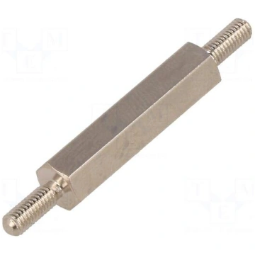 Screwed spacer sleeve | 25mm | Ext.thread: M3 | he
