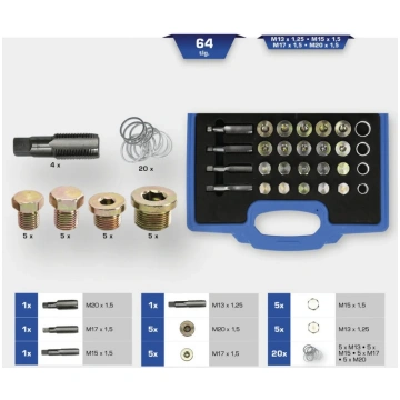 Brilliant Tools Remonta komplekts eļļas notecināša