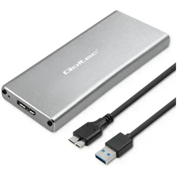 Qoltec alumīnija M.2 SATA SSD ārējais ietvars – US