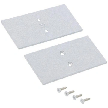 Cap for LED profiles; silver; 2pcs; steel; 33.4x68