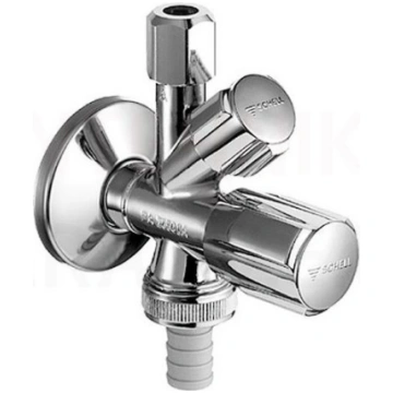 Schell kombinētais stūra ventīlis 1/2"x3/4-3/8" [0