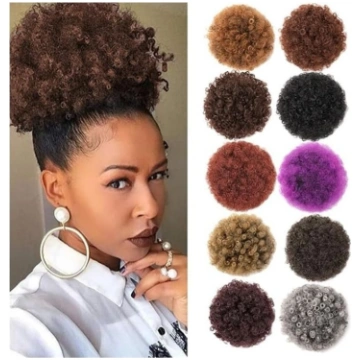 Viendabīgas haarknotes Afro Puff Haarknoten-Verlän