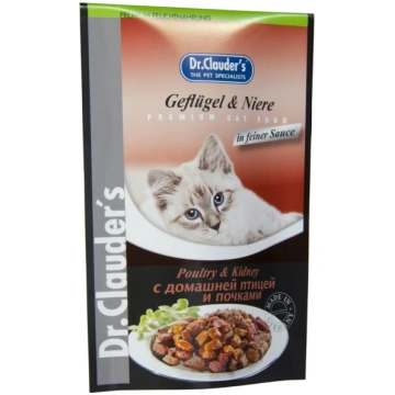 Dr.Clauder´s Mājputns&Nieres Konservi Kaķiem 100g,