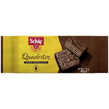 SCHAR Quadritos bezglutēna vafeles šokolādē, 40 g