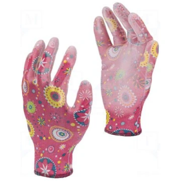 Protective gloves | Size: 7 | pink | polyester,PU 