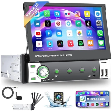 1G + 32G Android 13 Auto radio 1 Din, 7 collu flip