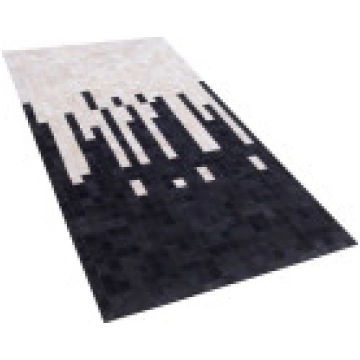 Beliani Ādas paklājs 80 x 150 cm melnbalts BOLU [D