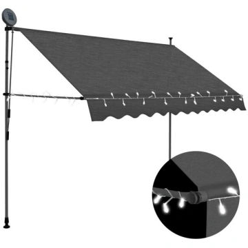 vidaXL izvelkama markīze ar LED, manuāla, 300 cm, 