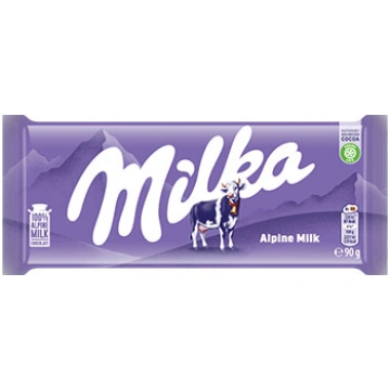 ŠOKOLĀDES TĀFELE PIENA MILKA AR ALPU PIENU 90G