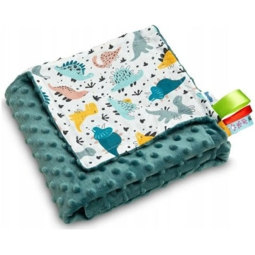 Pleds Sensillo Minky Dinosaur, 100 x 75 cm, zaļa k