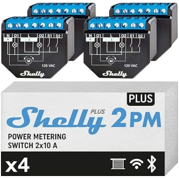 Shelly Plus 2PM Pack of 4 Smart Home Double Relay 