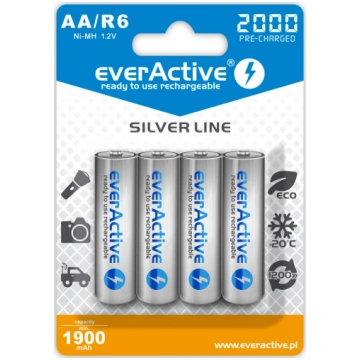 everActive Silver Line Ready to Use 2000mAh AA 200
