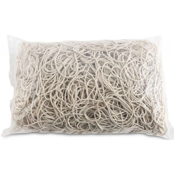 Baltas gumijas lentes 1 kg, 80 mm x 1,5 mm - iztur