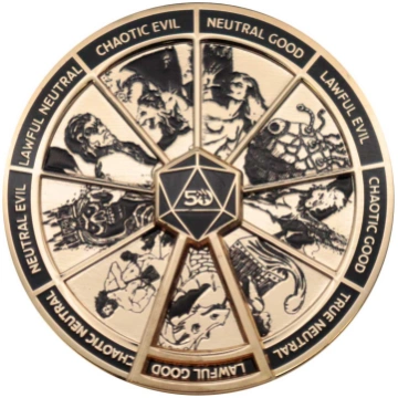 Dungeons Dragons 24k Gold Plated Alignment Spinner