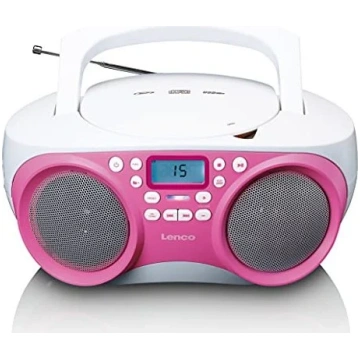 Radio modinātājs Lenco SCD-301, balta krās./rozā k