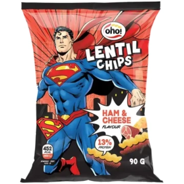 Oho Lēcu čipsi ar šķiņķa un siera garšu SUPERMAN 9