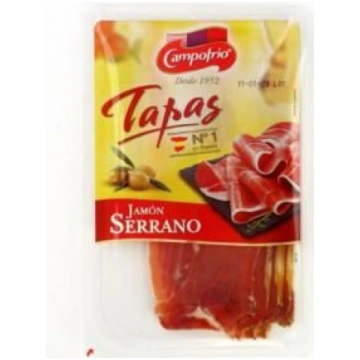 Žāvēts šķiņķis Jamon serrano, šķēlēs, I šķira, 80g