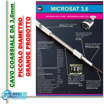 50 MT CAVO COASSIALE MICROSAT 3,6mm CCS VIDEOSORVE