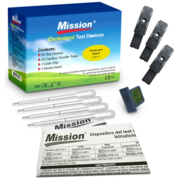 Mission® 3 in 1 lipīdu paneļa tests + kapilārās mē