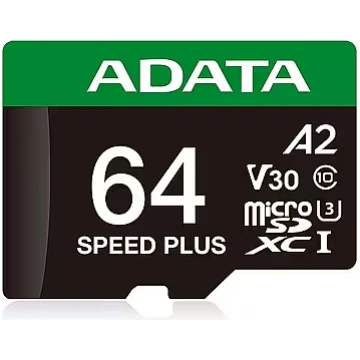 ADATA Speed Plus, microSDXC, 64GB (UD64GUI3V30A2SP