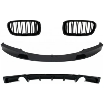 Front Bumper Spoiler with Central Grilles and Rear