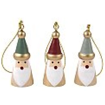 Krāsains koka dekors "Santa", 2.2x13cm, 3gab